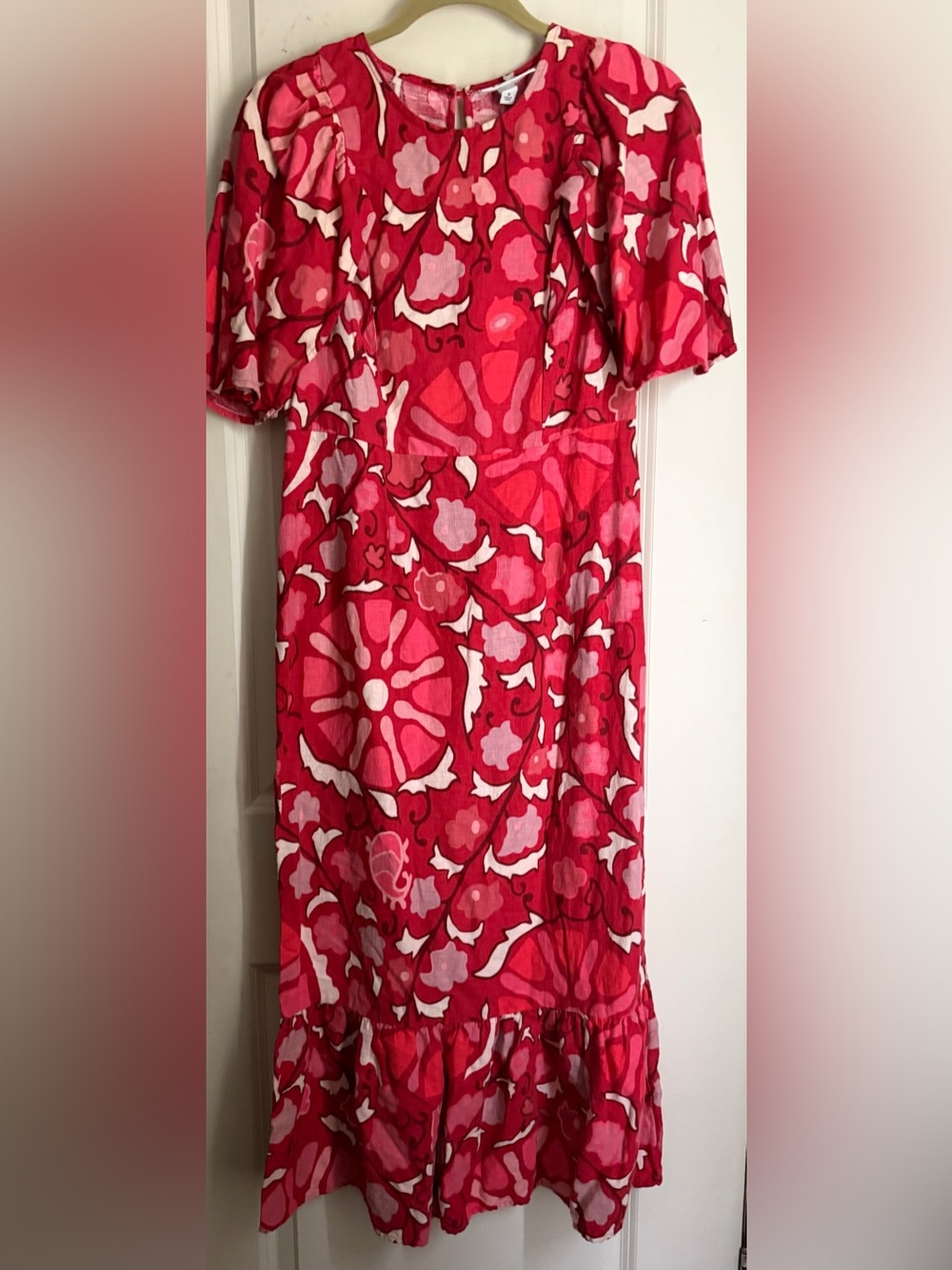 Rhode Maxi Dress Womens 10Multicolor Floral Bell‎ Sleeves Pull On Casual garden
